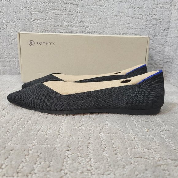 Rothys The Point Solid Black Pointed Toe Slip on Flat Shoe Womens Multiple Sizes - Picture 3 of 11